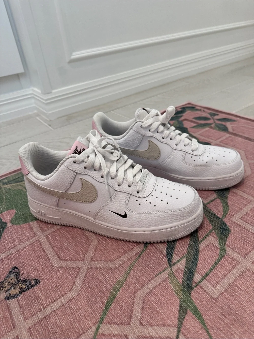 Nike Air Force Ones White Light Orewood Brown Pink Foam 9